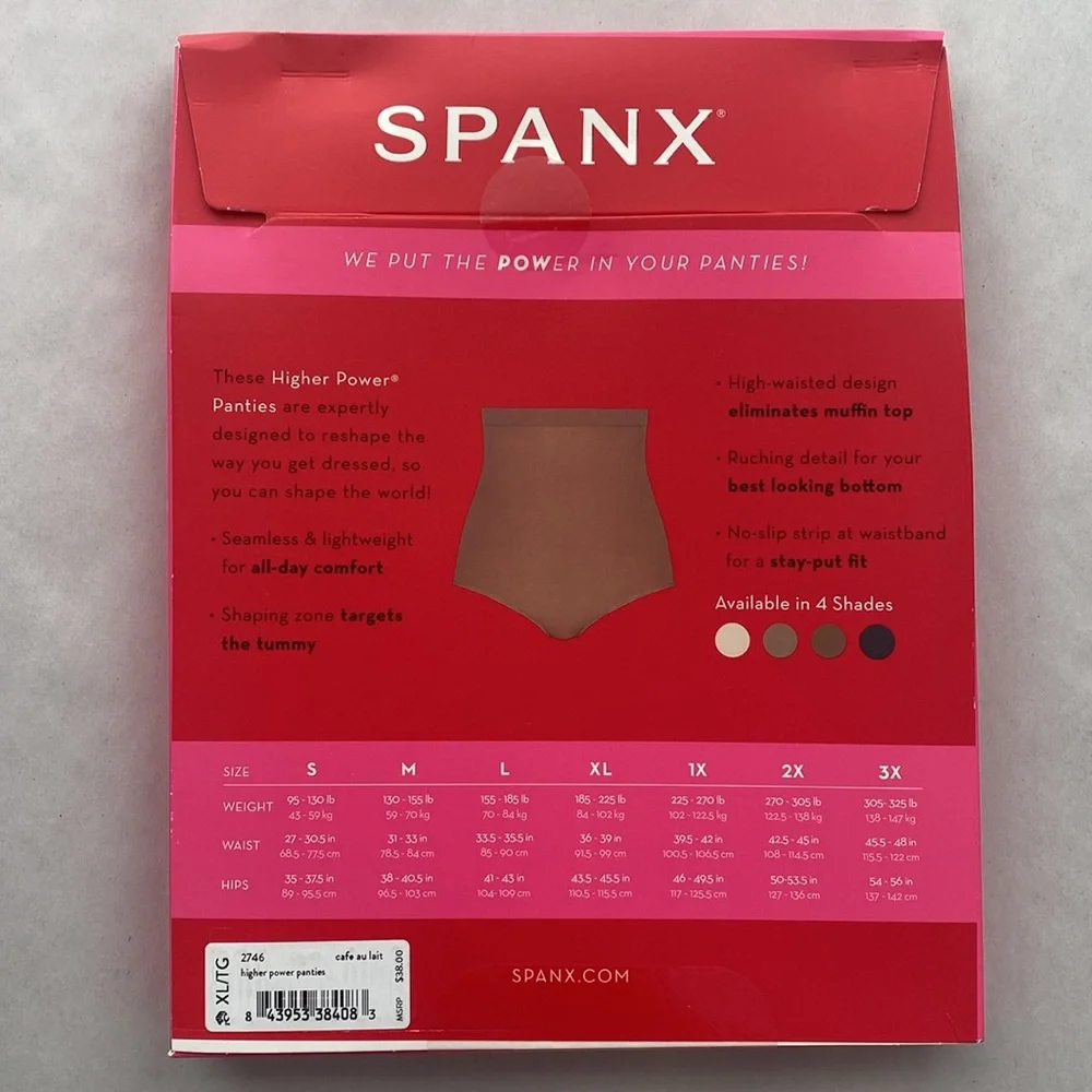 SPANX Higher Power Panties Tan Size XL